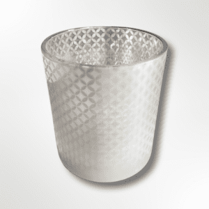 Kaarsenhouder zilver ruit